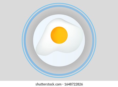 Vector illustration of a fried egg. Template, decoration, background.