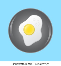 Vector illustration of fried eggs on a plate