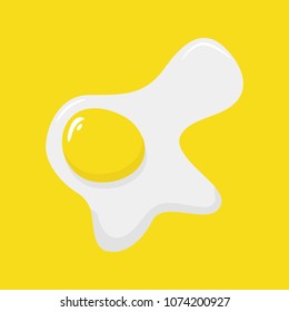 Vector illustration of fried eggs on yellow background
