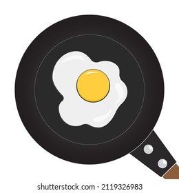 ilustración vectorial de los huevos fritos en una cuchara, adecuada para los negocios alimentarios y aprendiendo a cocinar