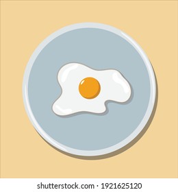 vector illustration of fried eggs in a plate