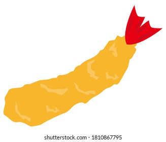 Ilustración vectorial del camarón frito. 