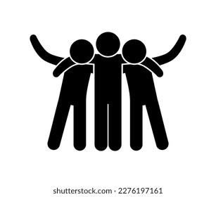 Vector illustration of friend icon or friendship icon on white background.