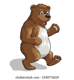 vector illustration of a friendly bear