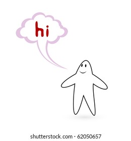Vector illustration of friendly cartoon character