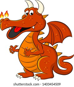 vector illustration of a friendly cartoon dragon