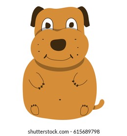 Vector illustration of friendly cute dog