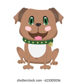 Vector illustration of friendly cute puppy