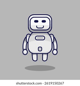 Vector illustration of a friendly robot assistant with a modern and futuristic design Scalable vector format for websites apps presentations and educational content