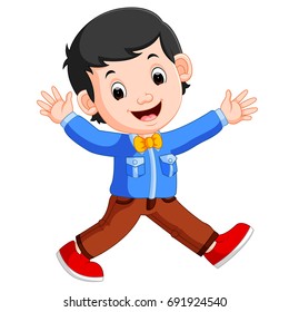 vector illustration of friendly young man in casual clothes