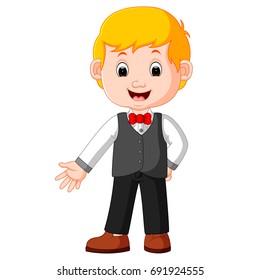 vector illustration of friendly young man in casual clothes