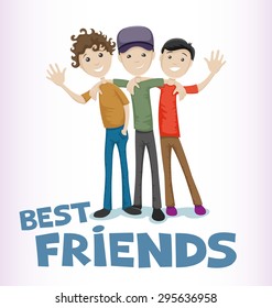 Vector illustration. Friends celebrating Friendship Day.