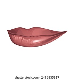Vector illustration of a friend's lips smiling faintly. Gradient Vector Illustration