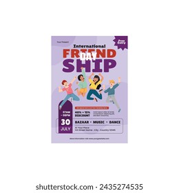 Vector Illustration of Friendship Day Flyer Poster