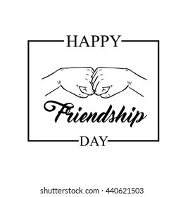 Vector illustration for friendship day with a friendly hand punch. Vector illustration