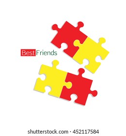 Vector illustration for friendship day. Puzzles