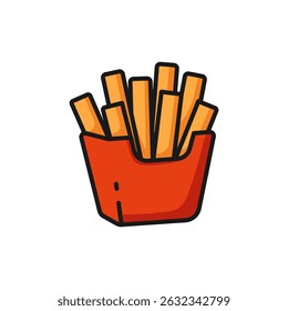 Vector illustration of a fries on a white background