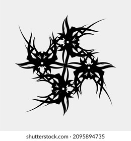 vector illustration of frightening motifs for decoration or body tattoos for men and women
