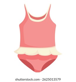 Vectorillustratie van een roze badpak voor peuters, perfect voor kindermodeontwerpen