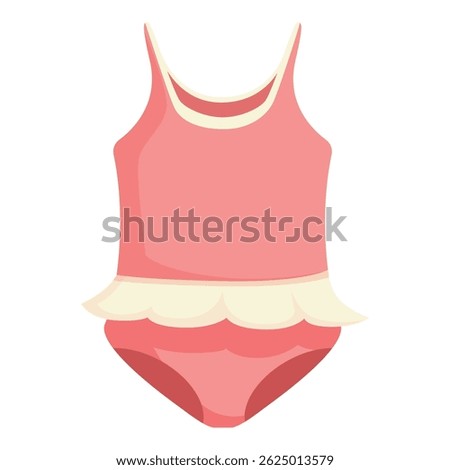 Vector illustration of a frilly pink toddler's swimsuit, perfect for children's fashion designs