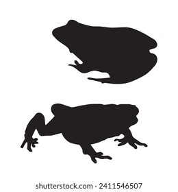 Vector Illustration of Frog Art Silhouette