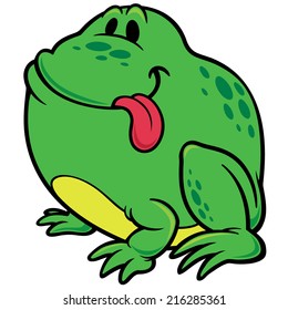 Vector illustration of frog cartoon