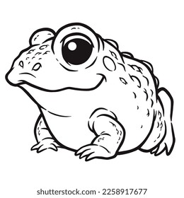 Vector illustration of frog cartoon - Coloring book for kids