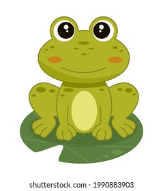 Vector illustration of a frog cartoon style