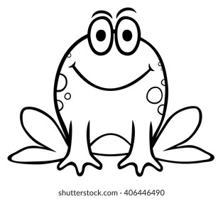 Vector illustration of frog cartoon style