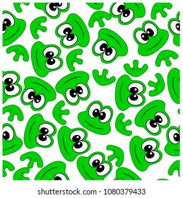 vector illustration of frog head and foot pattern