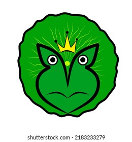 Vector of illustration of Frog King and Lotus