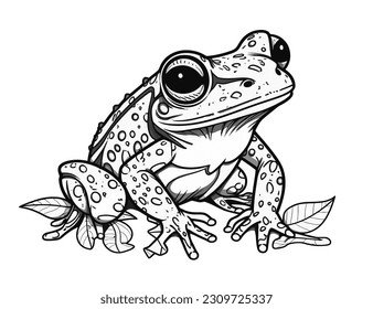 Vector Illustration, Illustration of Frog, lineart