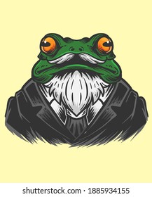 vector illustration of frog office