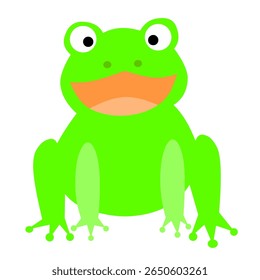 Vector illustration of a frog with simple clean lines, ideal for nature-themed designs, wildlife projects, amphibian education, and eco-friendly branding.
