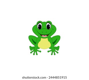 Vector illustration of a frog with a smile