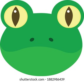 Vector illustration of a frog's face cartoon