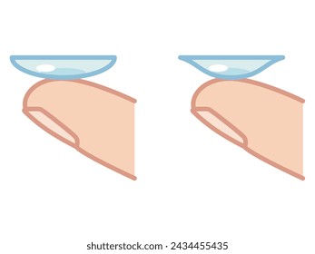 Vector illustration of front and back of contact lenses