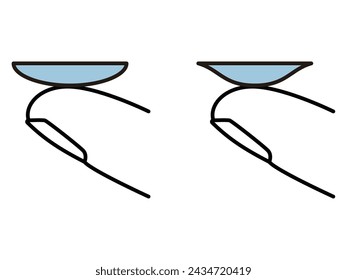 Vector illustration of front and back of contact lenses