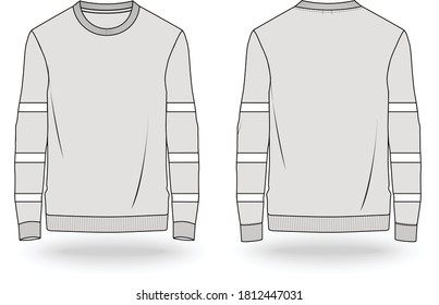 vector illustration of front and back sweater