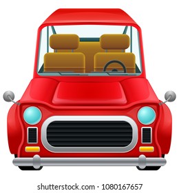 vector illustration of a front view a classic car