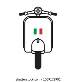 Vector illustration of front view scooter