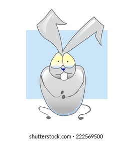 Vector Illustration of frozen rabbit.