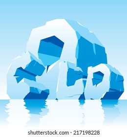 Vector illustration of Frozen word cold