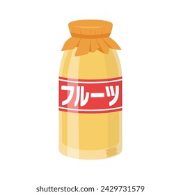 Vector illustration of fruit milk（フルーツ＝fruits）