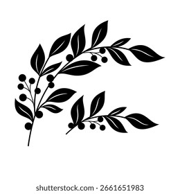 ilustração vetorial do elemento de desenho do ramo de fruta