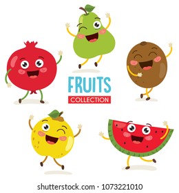 Vector Illustration of Fruit Characters