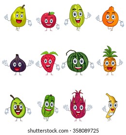 A vector illustration of fruit in characters