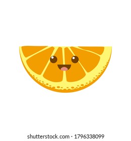 vector illustration fruit chibi cute character fruit orange