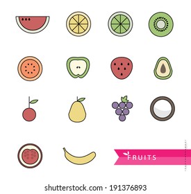 vector illustration Fruit of collection icon