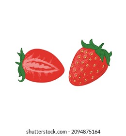 ilustración vectorial fruta deliciosa fresa jugosa